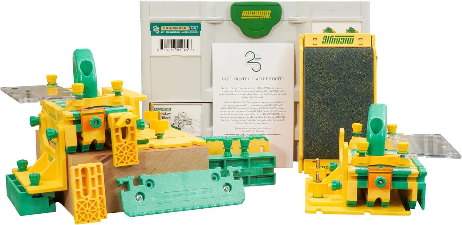 MICROJIG GRR-RIPPER Air Ultra ’25 Limited Systainer³ Edition, 3D Pushblock for Safety, Precision and Control, 3-Dimensional Force System, Ideal for Router Table Saw and More