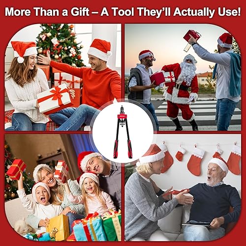 Miniatura 6 de WETOLS Kit de herramientas de tuerca de remache, herramienta de tuerca remachadora de 14 pulgadas con 7 mandriles métricos y SAE, remachadora manual