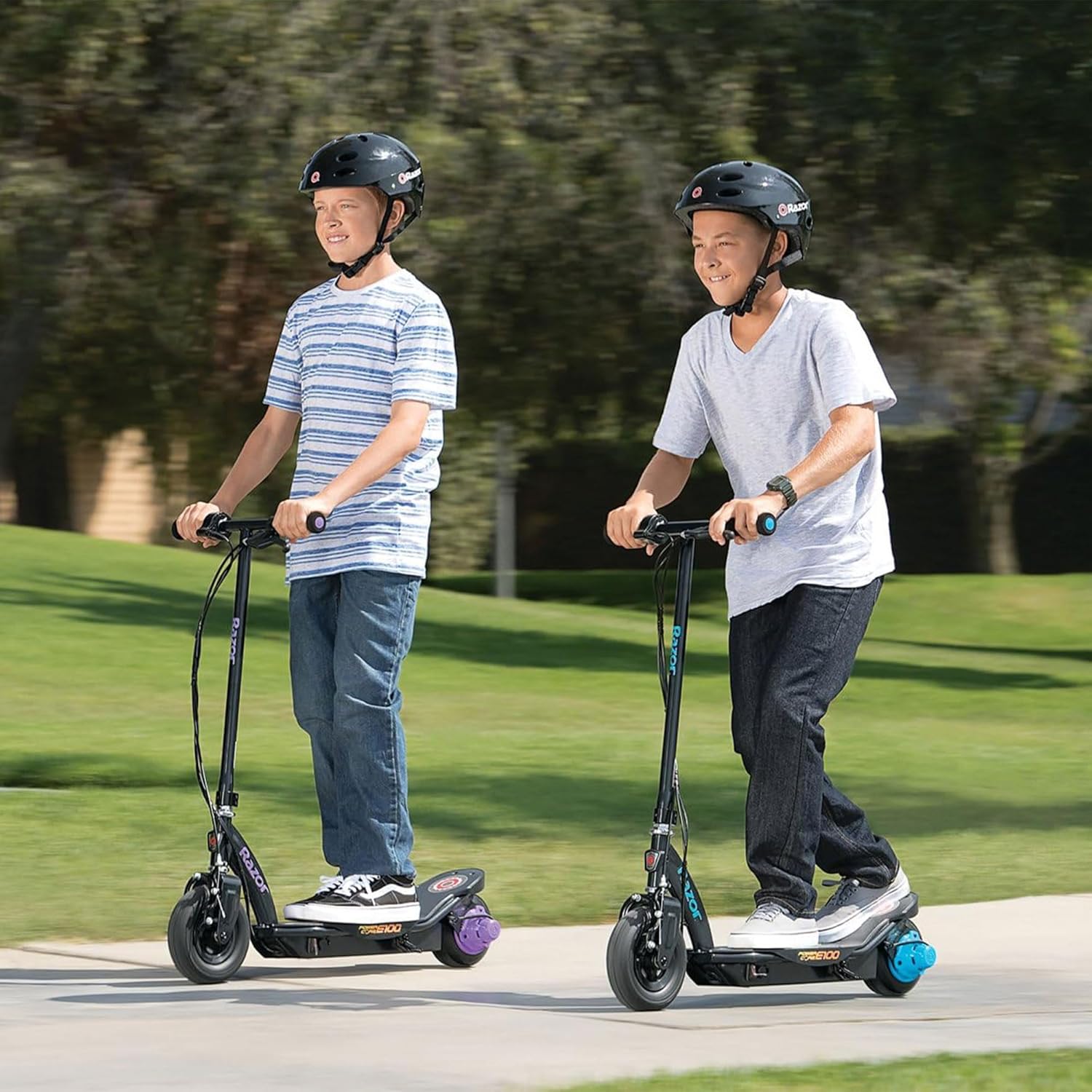 Razor Power Core E100 Electric Scooter - 100w Hub Motor, 8" Air-Filled Tire, Up to 11 mph and 60 min Ride Time, for Kids Ages 8 and Up
