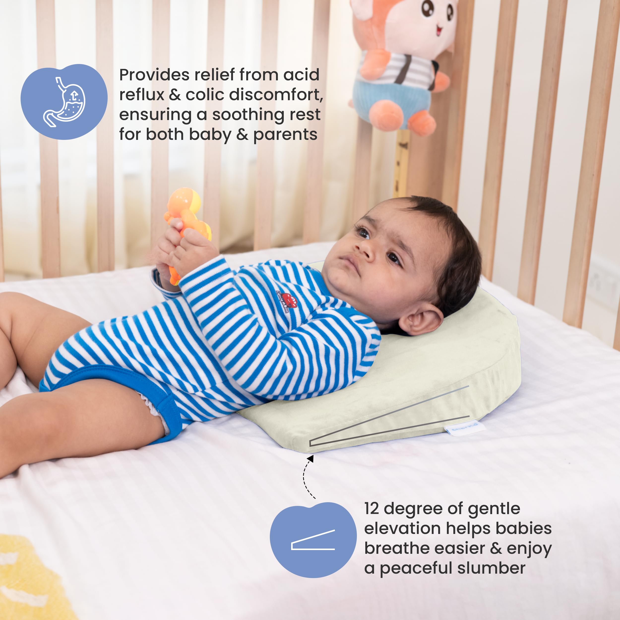 Baby Nest Little Don Baby Wedge Pillow For Acid Reflux, Anti