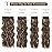 REECHO Hair Extensions, 4PCS Clip in Hair Extensions HE001 Natural Soft Synthetic Hairpieces for Women, Chocolate Brown with Blonde Highlights