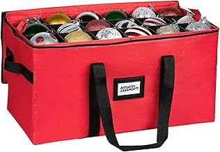 Christmas Ornament Storage Container,Box Stores Up to 54, Adjustable Dividers, Large Organizer Bin to Protect and Store Holiday Décor