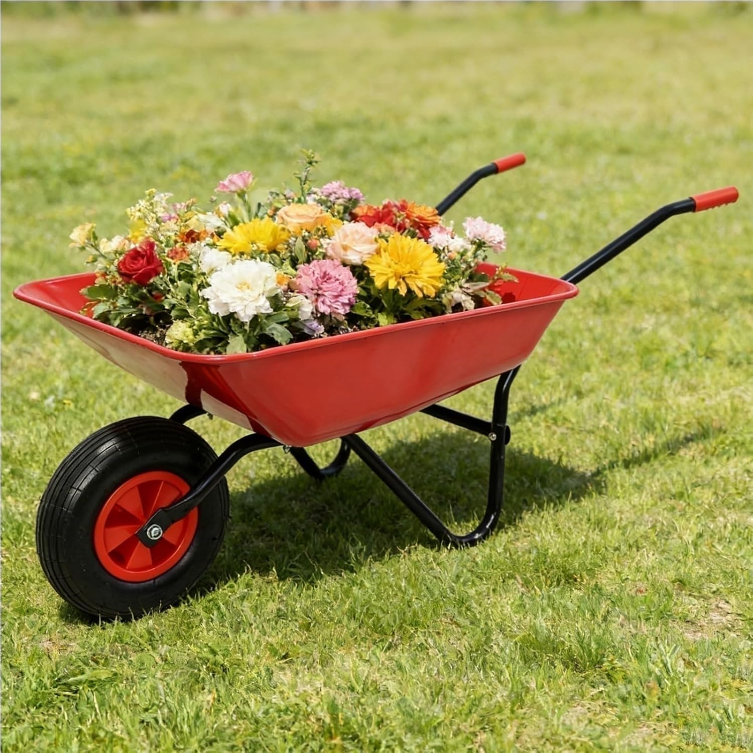 Wheelbarrow Dump cart Garden cart fit for Multi Scene use Carrying Gravel Compost Reliable Smooth Yard maneuverability