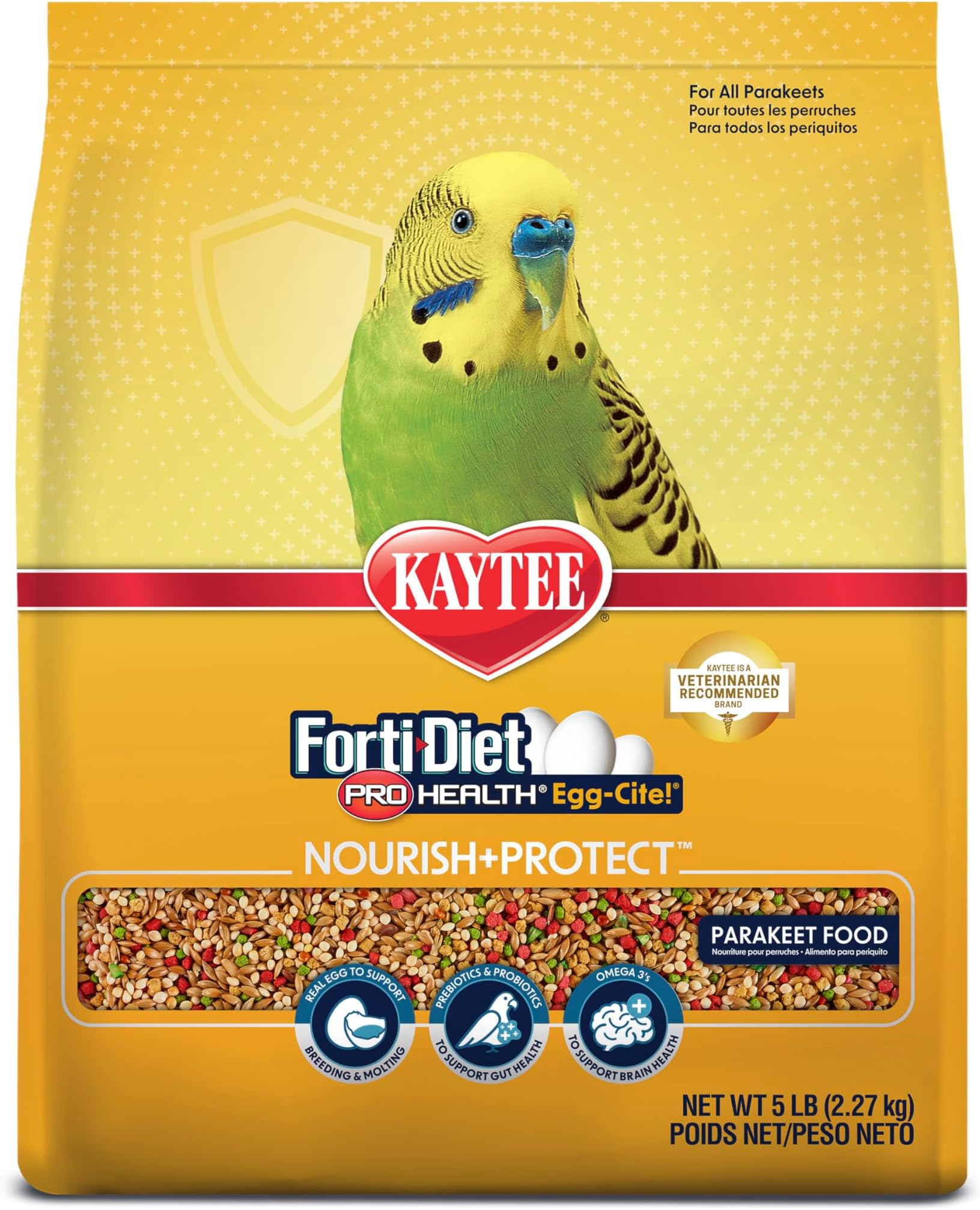 Kaytee Forti Diet Egg-Cite Food for Parakeet, Multi-Colour, 5-Pound