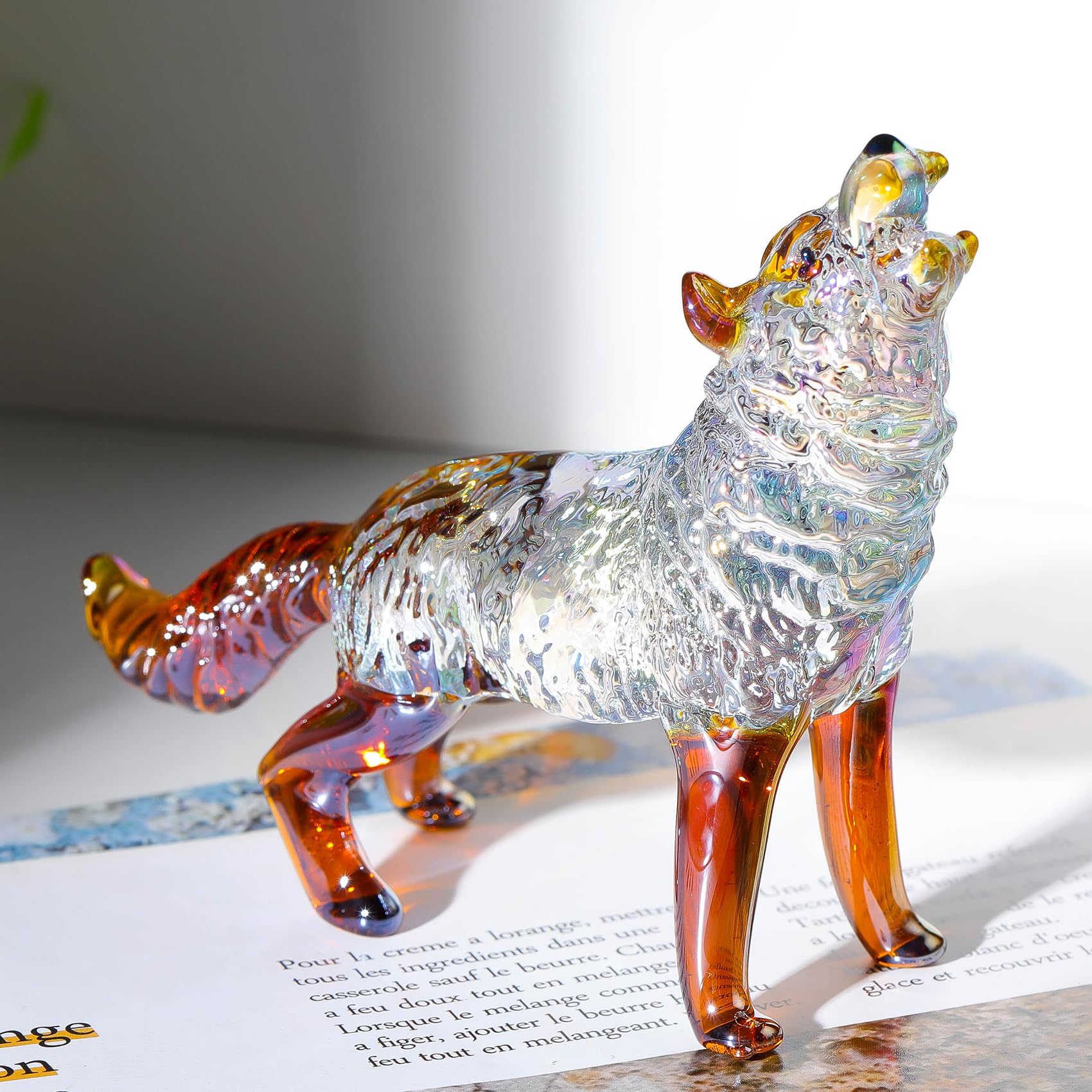 Arikyrist Crystal Brown Wolf Figurine Gifts for Men Women Glass Ornaments โ image 1