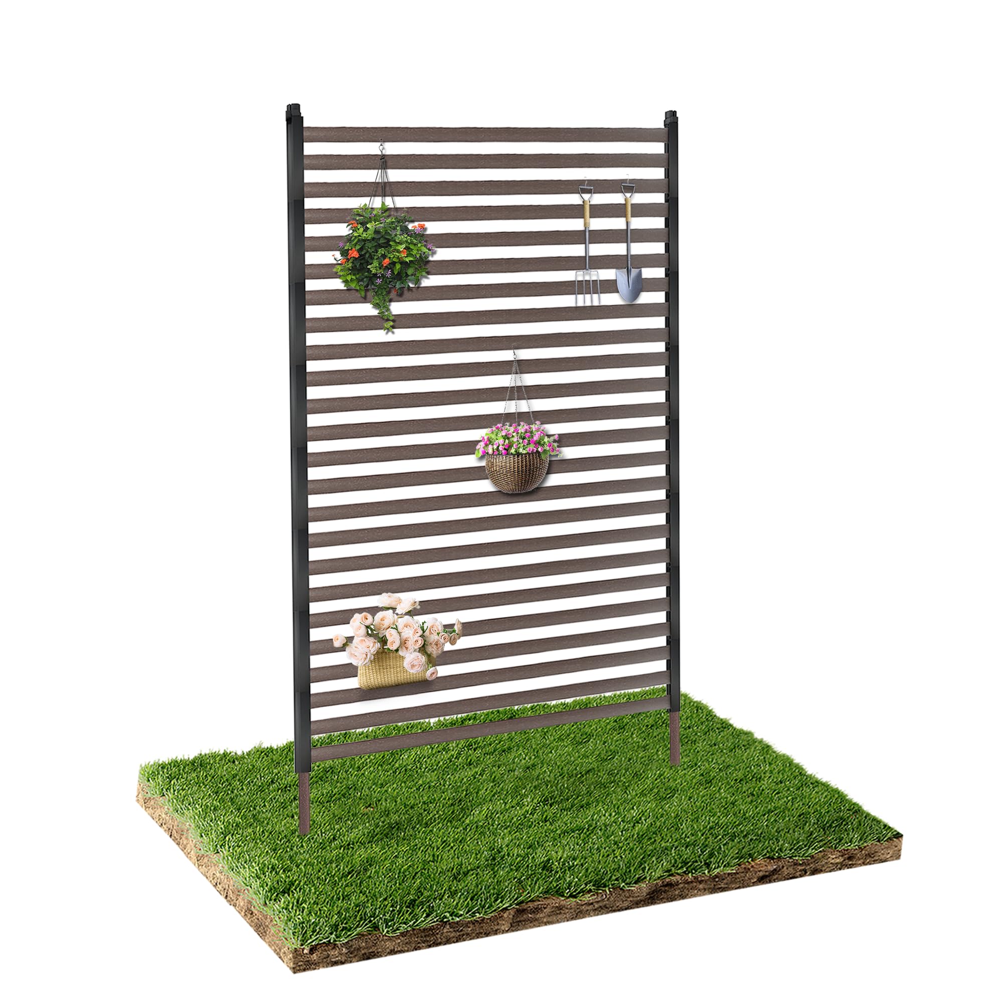Outdoor Privacy Screens, 3FT X 5FT Decorative Privacy Fence Panels for Patio, Backyard and Garden(Brown)