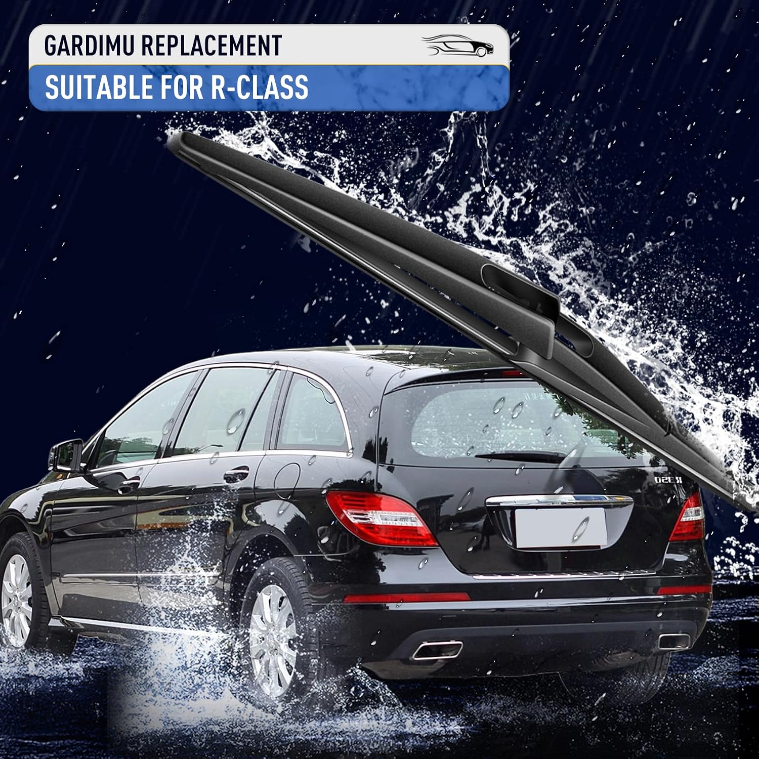 Rear Wiper Arm Blade Set Replacement for Mercedes-Benz R-Class R320 R350 R500, Back Wiper Cover Accessories Assembly for Benz R Class