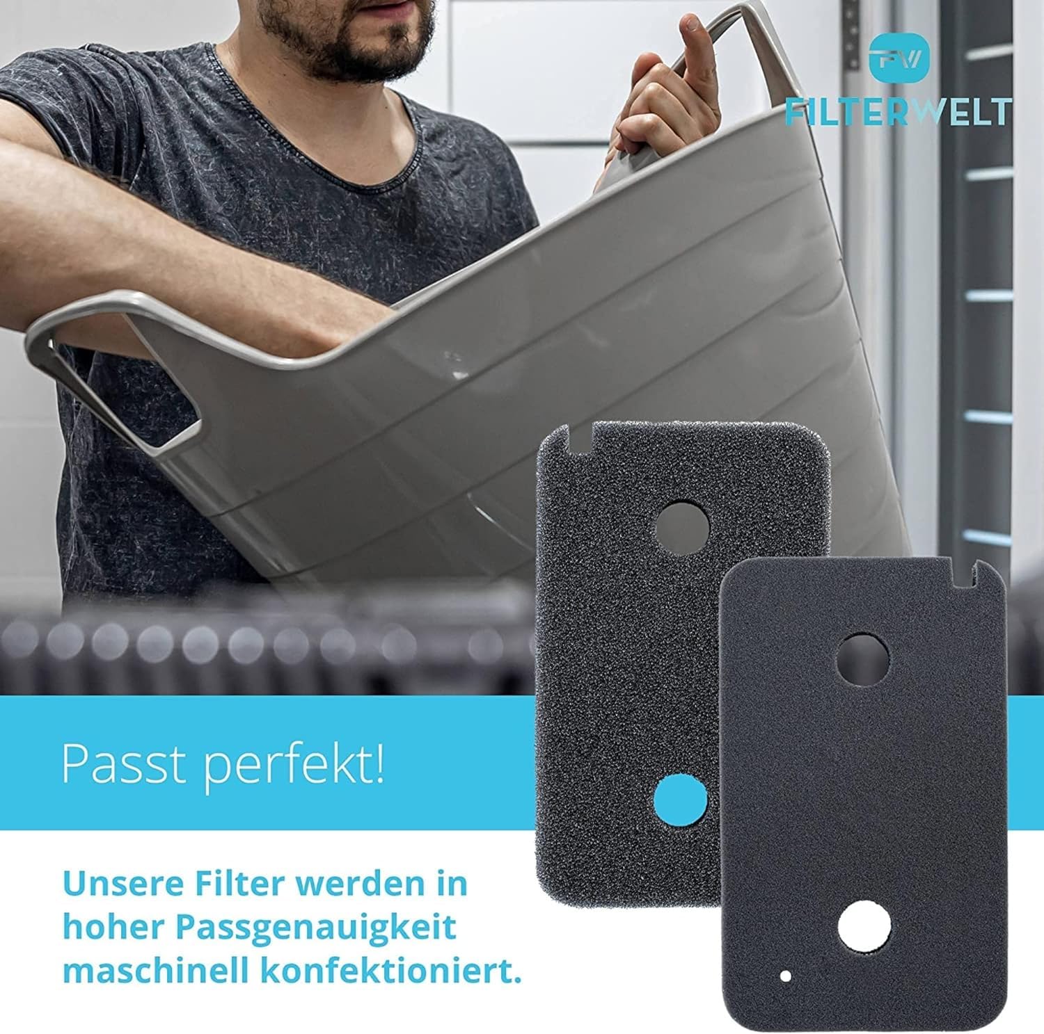 Filtr pasujący do suszarki Miele 9499230 | drobno-gruboziarnisty | 220 x 130 x 30 mm | mata filtrująca z gąbką, mata filtrująca do suszarki kondensacyjnej, Made in Germany, filtr kłaczków z pianki