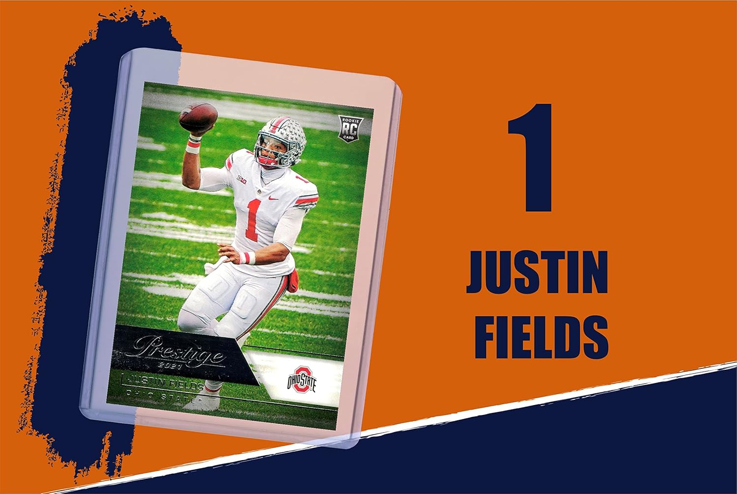 Justin Fields Rookie Cards Assorted 3 Card Gift Bundle - Chicago Bears Football Trading Cards