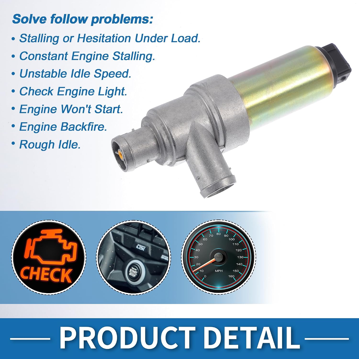 Car Idle Air Control Valve for Volkswagen Golf 1990-1992 Replace No.037906457C IACV Idle Motor Idle Air Control Valve for Stable Engine Operation