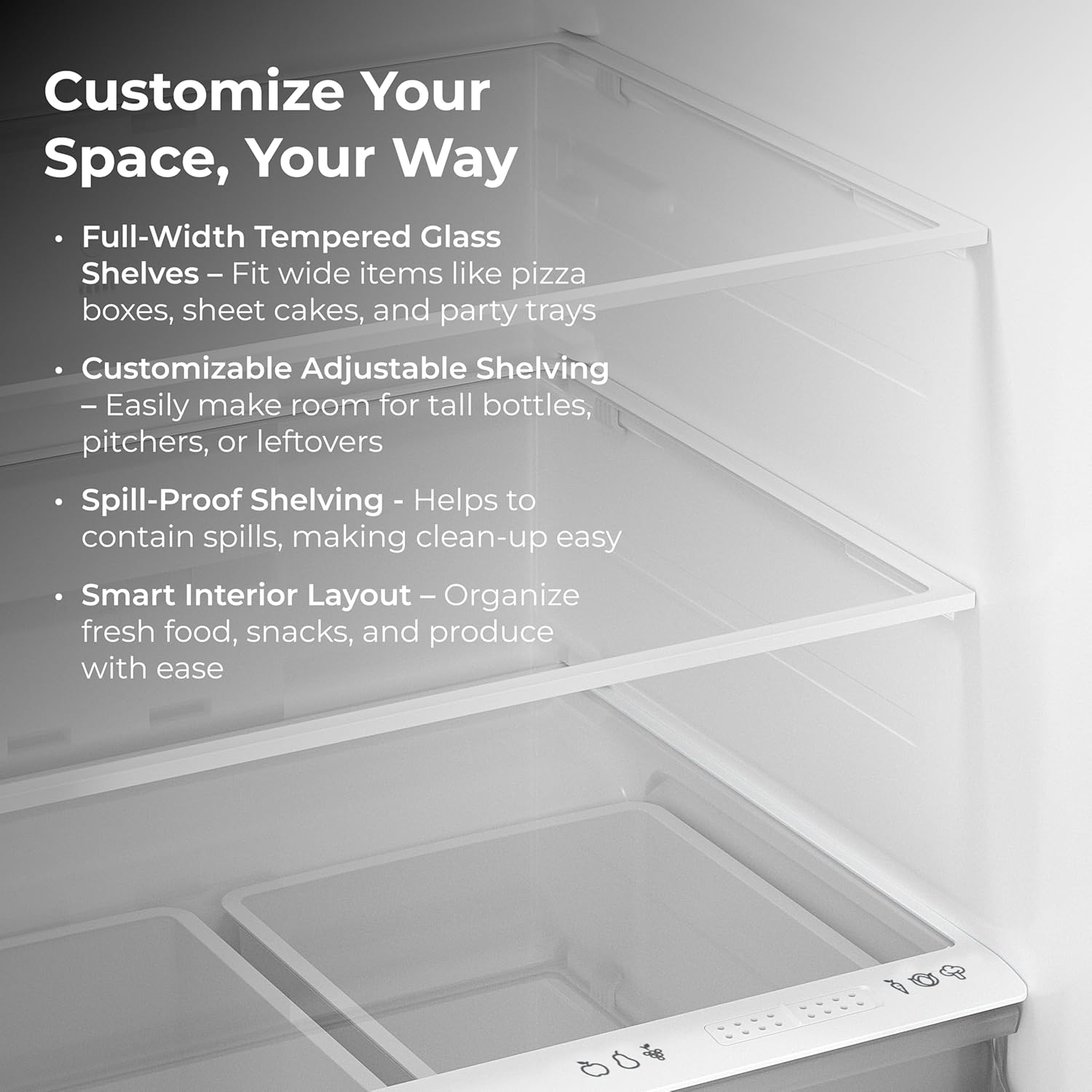 Kenmore 33" Top Mount Refrigerator with Freezer - Adjustable Shelving, Humidity-Controlled Crispers, Optional Ice Maker, LED Lighting, ENERGY STAR Certified, 25 cu. ft. Capacity - White