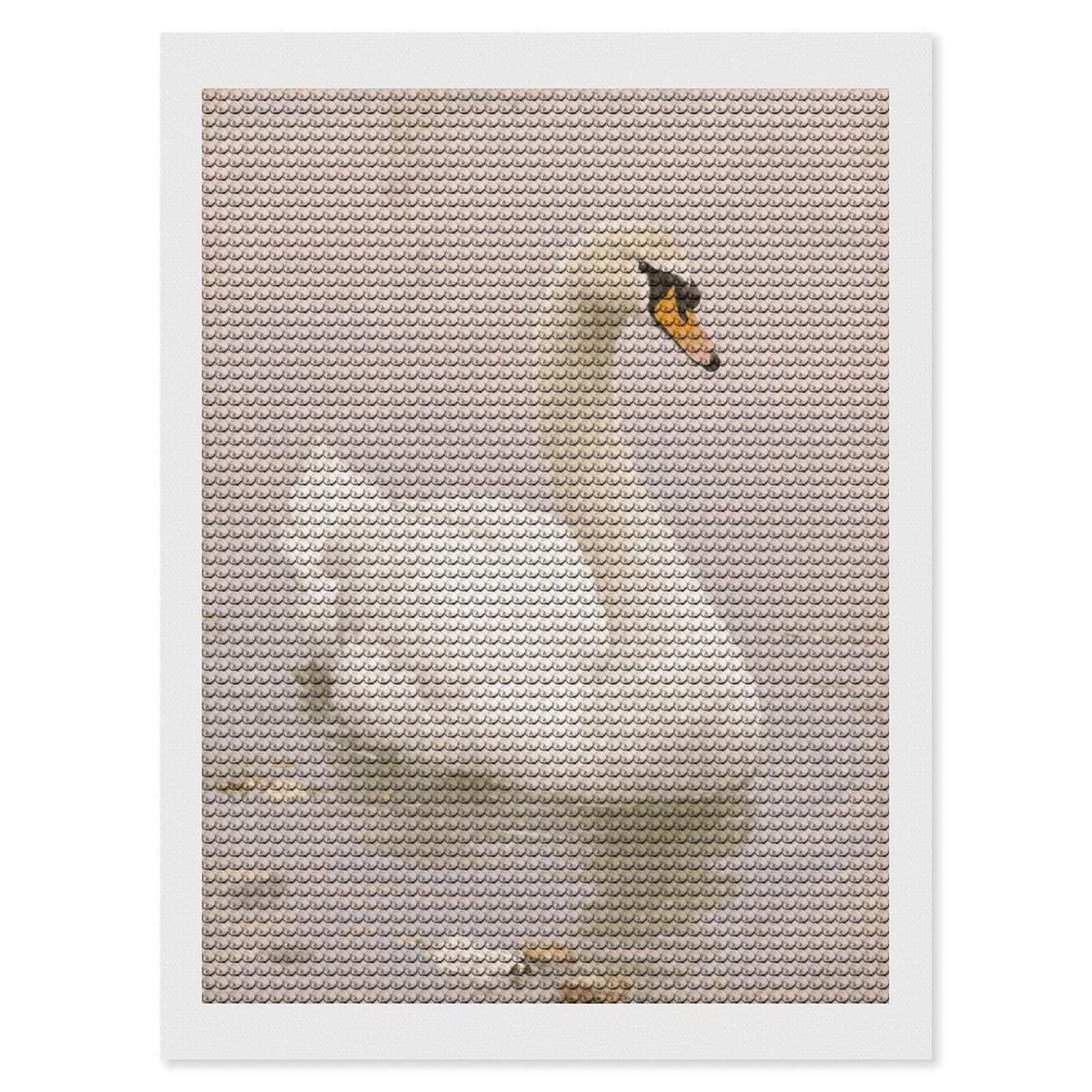 FodPand Vintage Swan 5D Diamond Painting Kits for Adults Beginners Full Drill Round Diamond Dots Pictures Gem Art Supplies for Home Wall Room Decoration DIY Craft Set Gift 12x16