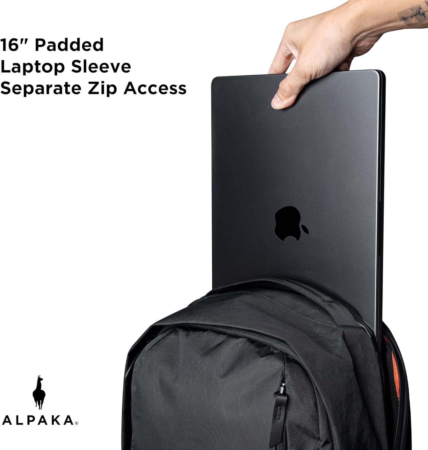 ALPAKA Metro Backpack Pro for Men - Fits 16" Laptop Business Travel Backpack with YKK Zippers, MOD Key Leash & Luggage Pass-through, Padded and Weatherproof X-pac Material Work Bag (Black)