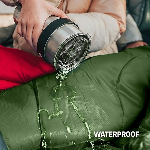 Vista 31 de MalloMe Sacos de dormir para adultos para clima frío y cálido, saco de dormir para mochileros para niños de 10 a 12 años, niñas, niños, ligeros