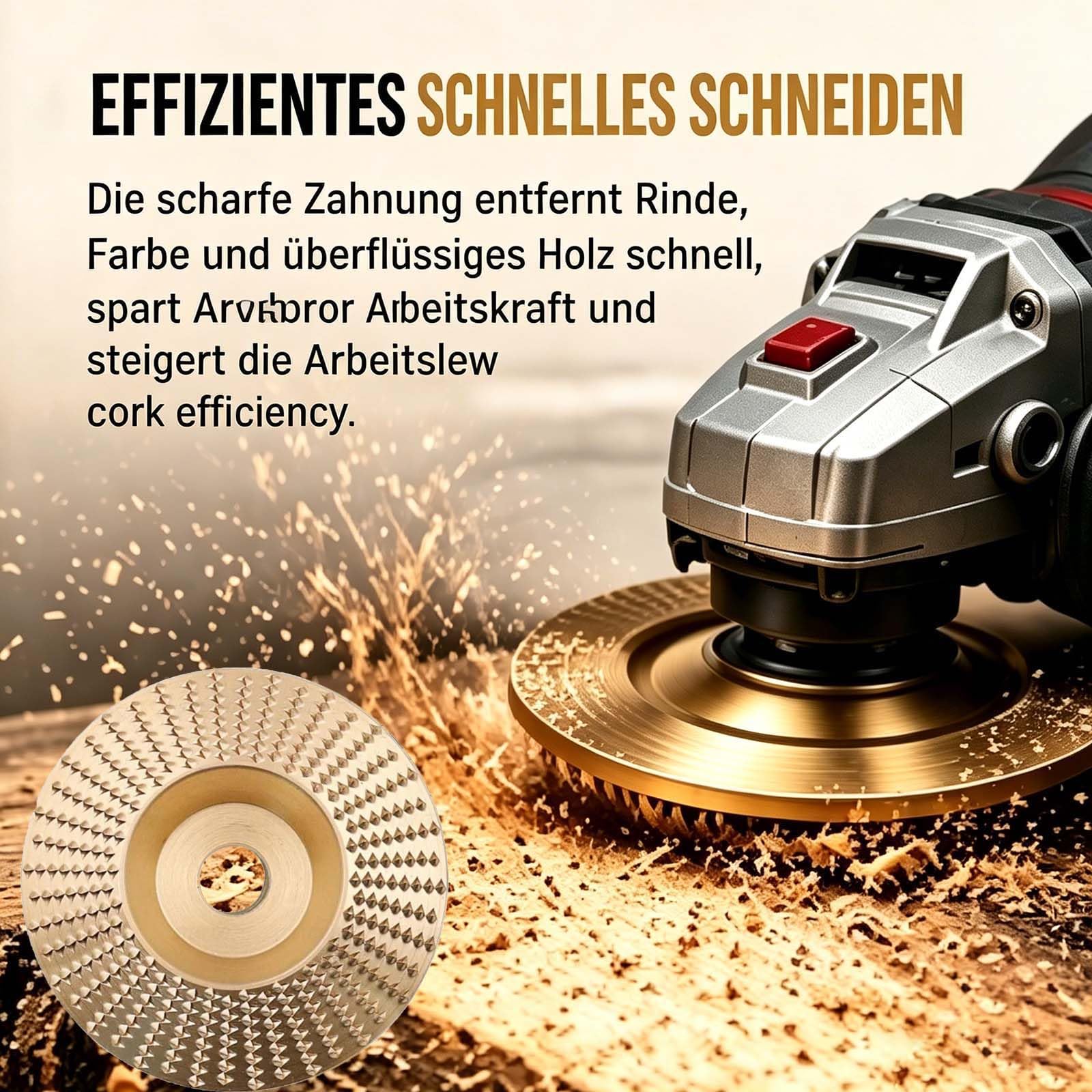 Wolframcarbid Schleifer und Wolframkarbid-Scheibe für Winkelschleifer, Holz Schleifscheibe 125mm, Robustes Rad zum Schnitzen, Schleifscheiben (3pc)