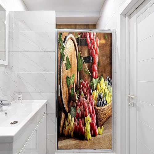 Miniatura 5 de Película decorativa de privacidad para ventana, uvas frescas, barril de vino tinto de Francia, calcomanías de ventana de vidrio esmerilado, adhesivo