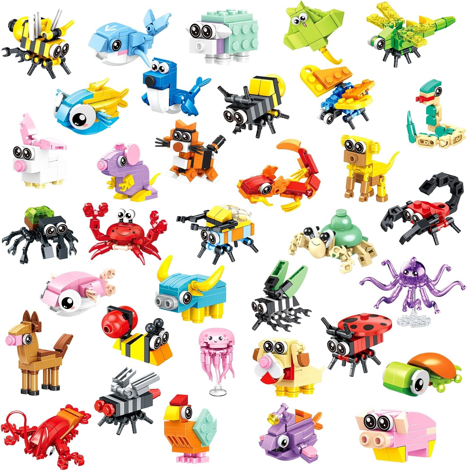 36 PCS Mini Building Blocks Party Favors Set, Goodie Bag Stuffers Building Blocks for Kids 4-8, Small Animal Building Kit