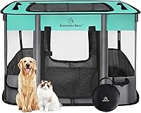 Vista 10 de Corralito para perros, corralito para mascotas, corralito plegable para cachorros y gatos, jaula de camping portátil para ejercicio, cubierta