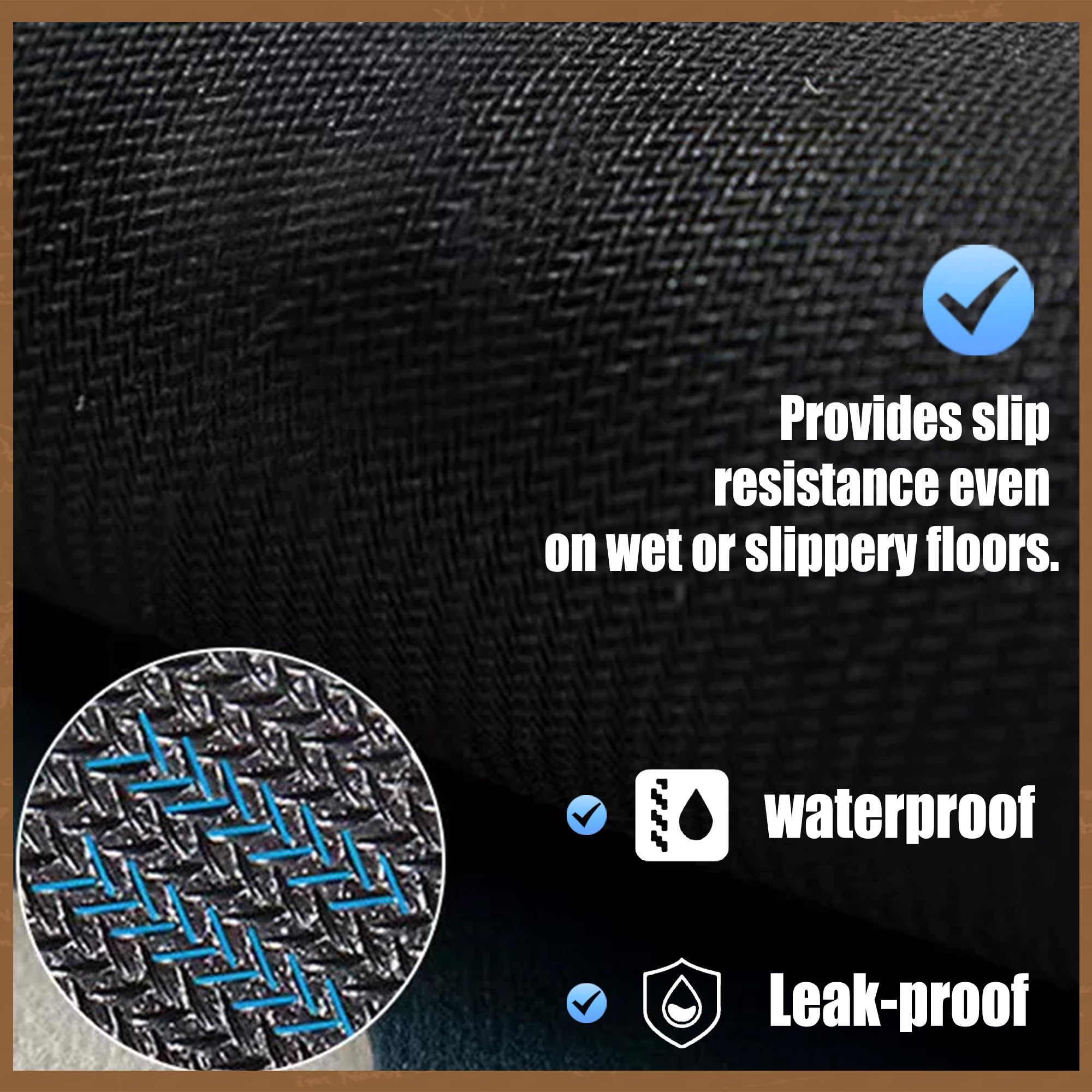 Alfombra de Baño 105 x 112 cm Secado Rápido, Antideslizante y Antibacteriana Alfombrilla de Ducha Absorbente Antideslizante y Antihumedad para Ducha, Baño y Cocina, Gris Oscuro