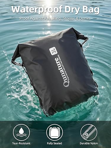 Miniatura 3 de Bolsa seca impermeable, 3L6L12L Roll Top y saco seco ligero con cremallera para canotaje, natación, camping, kayak, senderismo, actividades de