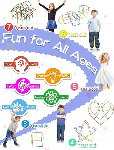 Miniatura 3 de 600 juguetes de construcción STEM, juguetes de constructor de paja, juegos de construcción de ingeniería de grado superior para niños, desarrolla