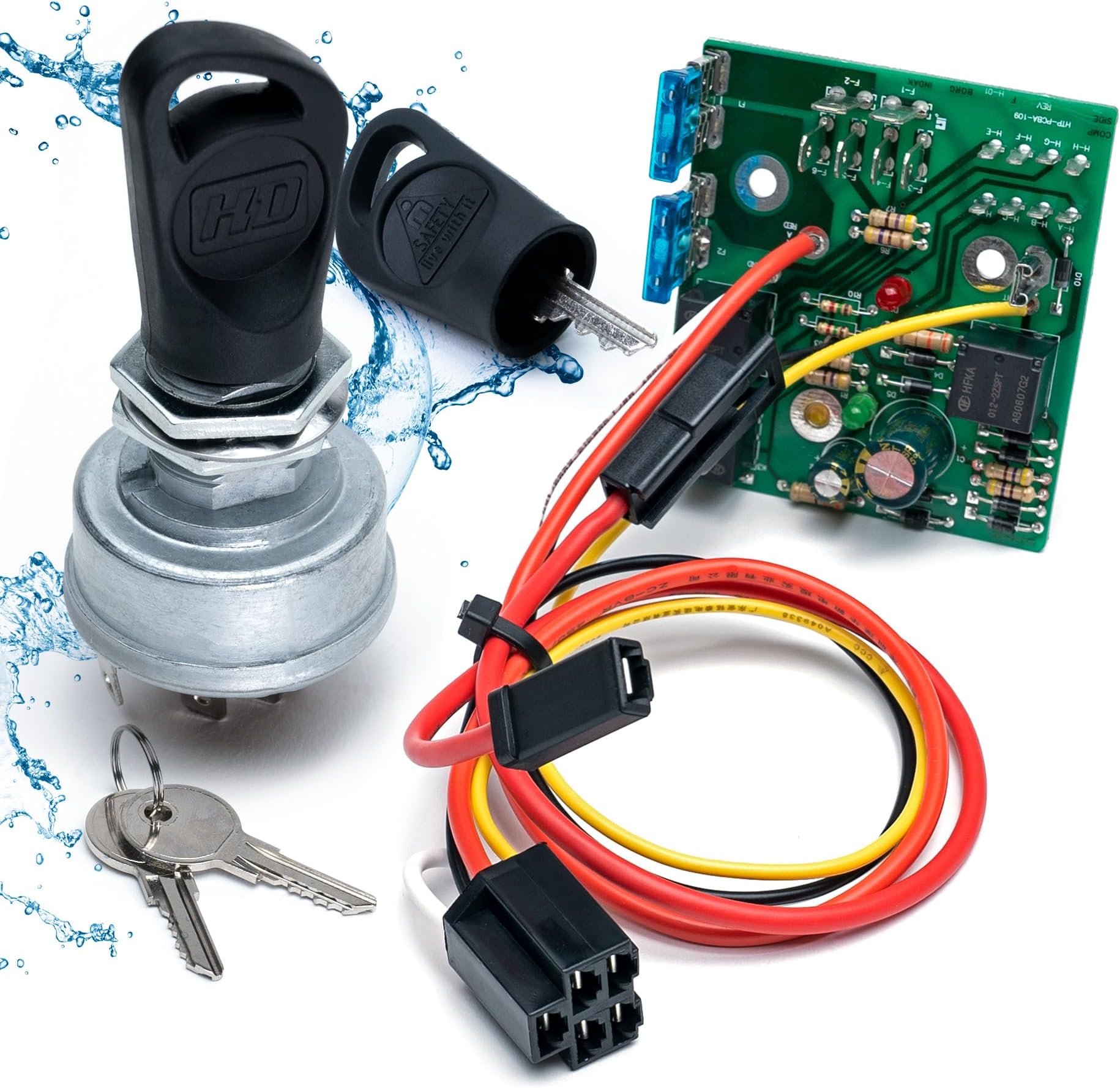 HD Switch AM132500 Key Switch Module w/Replaceable Ignition Switch & Premium Umbrella Key fits John Deere GX255 GX325 GX335 GX345 GX355 OEM Upgrade w/ 4 Keys