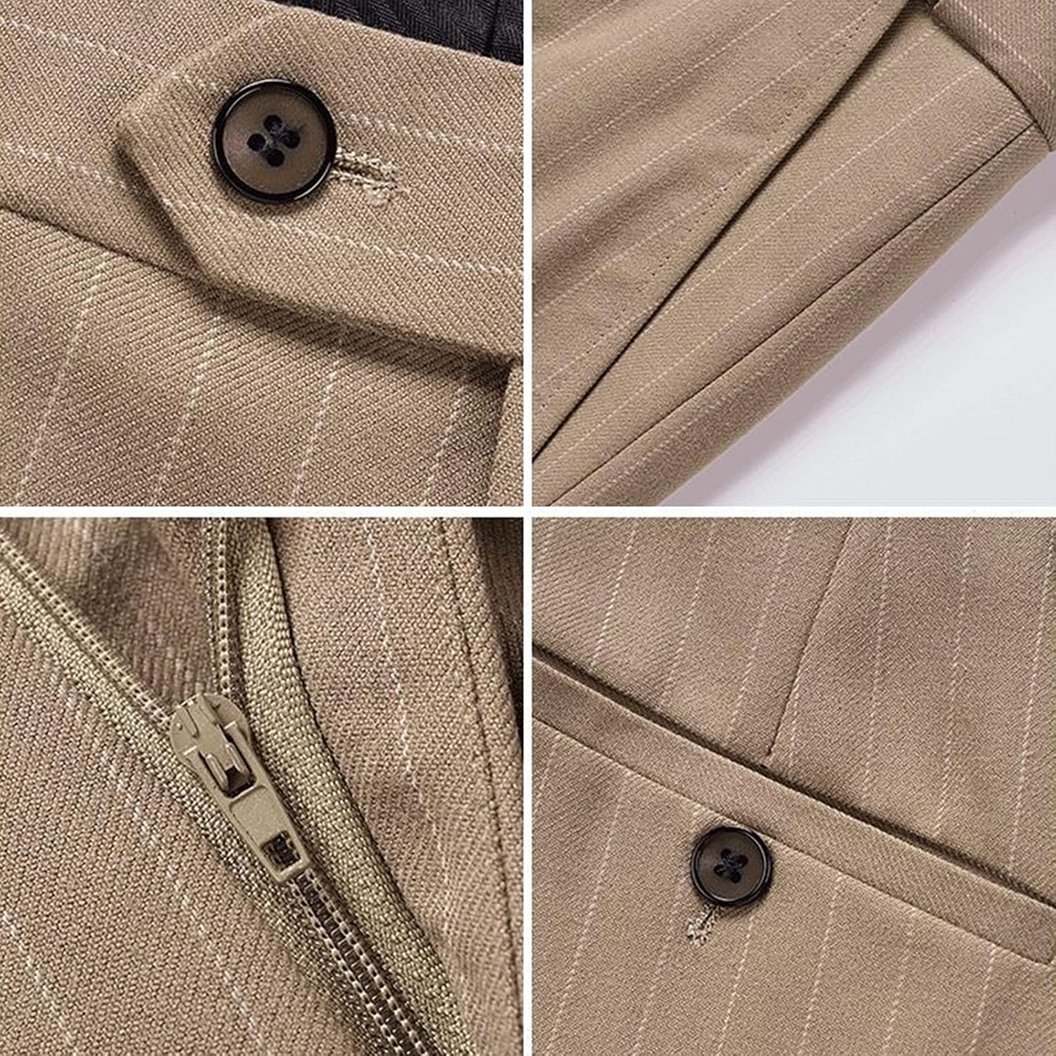 Men's Slim Fit Stripe Tuxedo Set 2 Piece Double-Breasted Suit Suit Jacket Pants Set for Wedding Prom