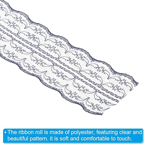 Miniatura 4 de PATIKIL Cinta de encaje de 1.8 pulgadas de ancho, 25 yardas, rollo de encaje para coser, paquete de regalo, envoltura floral para fiesta, decoración