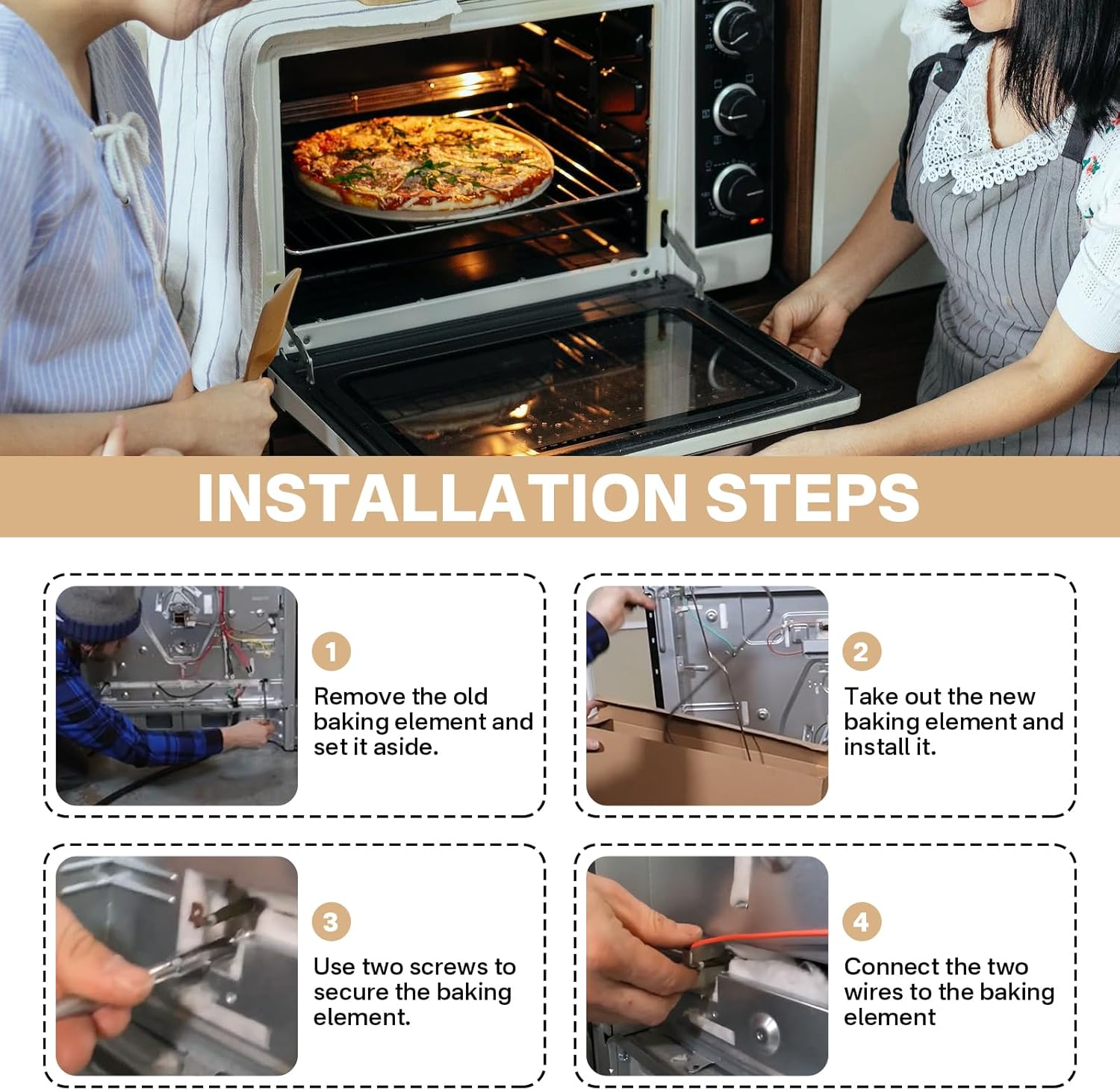 DG47-00038B Bake Element Replacement for Samsung Range AP5623199 PS4240837 3015238 EAP4240837 PD00025540