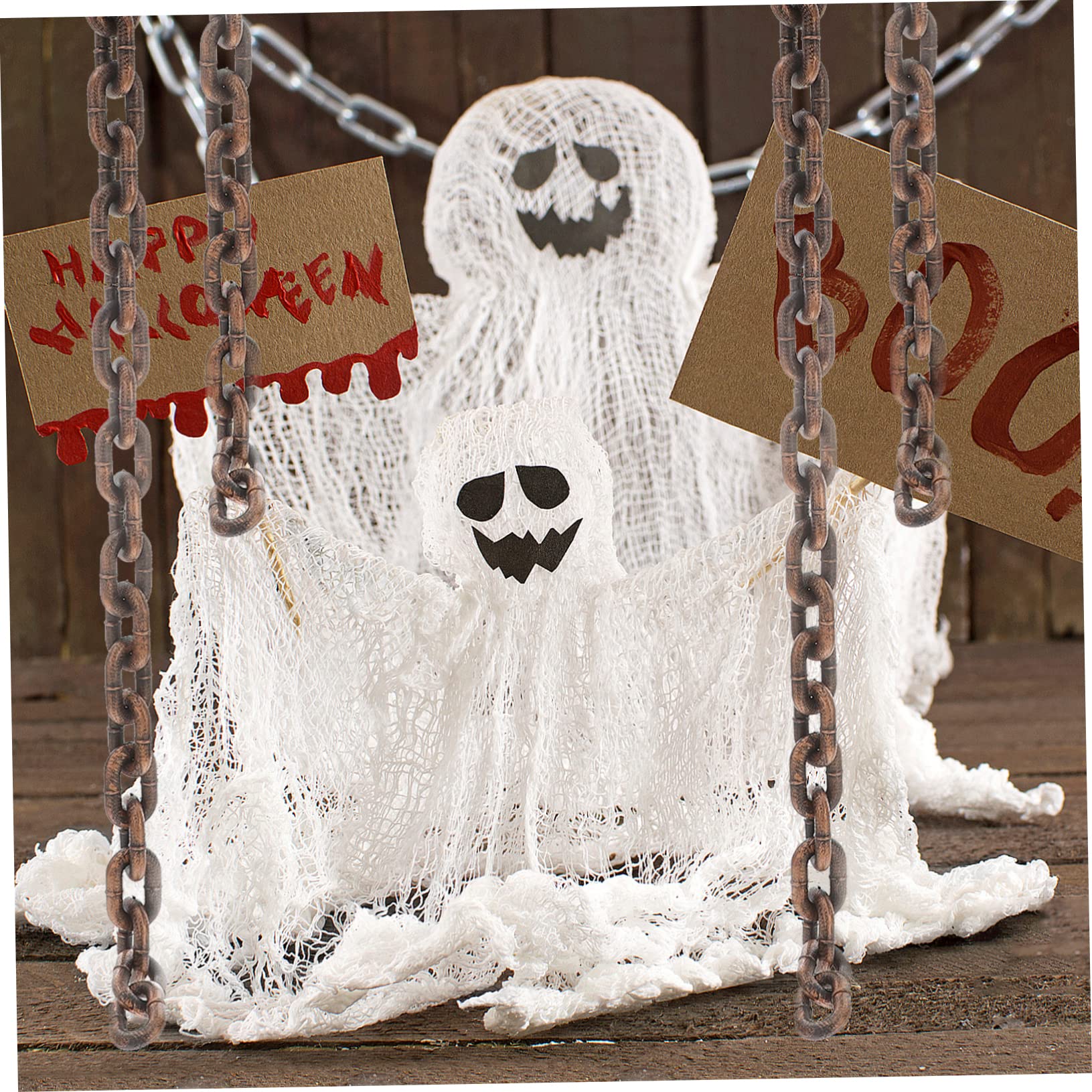 FOYTOKI Ghost Chain for Halloween Costume Party Plastic Halloween Decoration Chain Chain Halloween