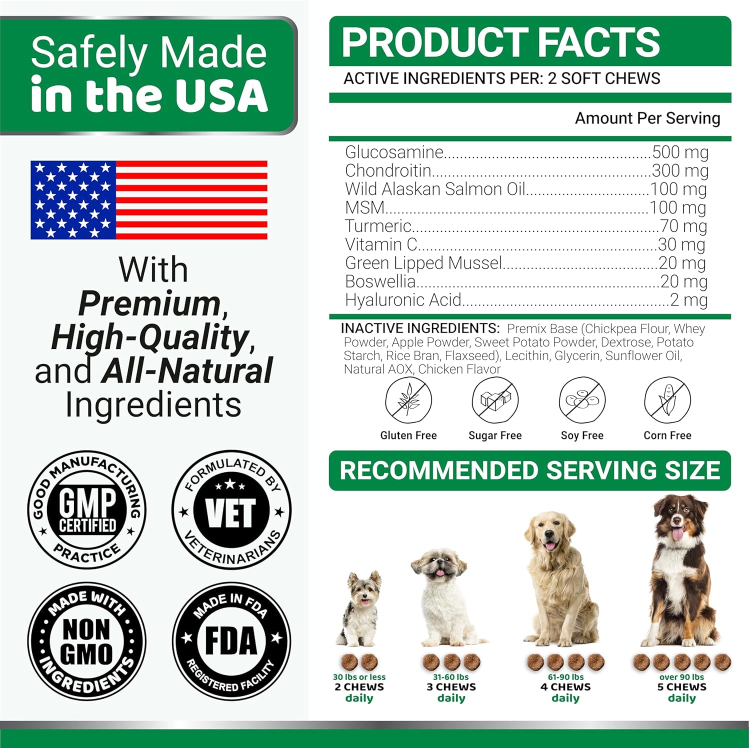 Glucosamine for Dogs - Hip and Joint Supplement for Dogs - 170 Ct - Glucosamine Chondroitin Chews - Joint Pain Relief Supplement with MSM - Advanced Health - Mobility Support - Made in USA - Image 6