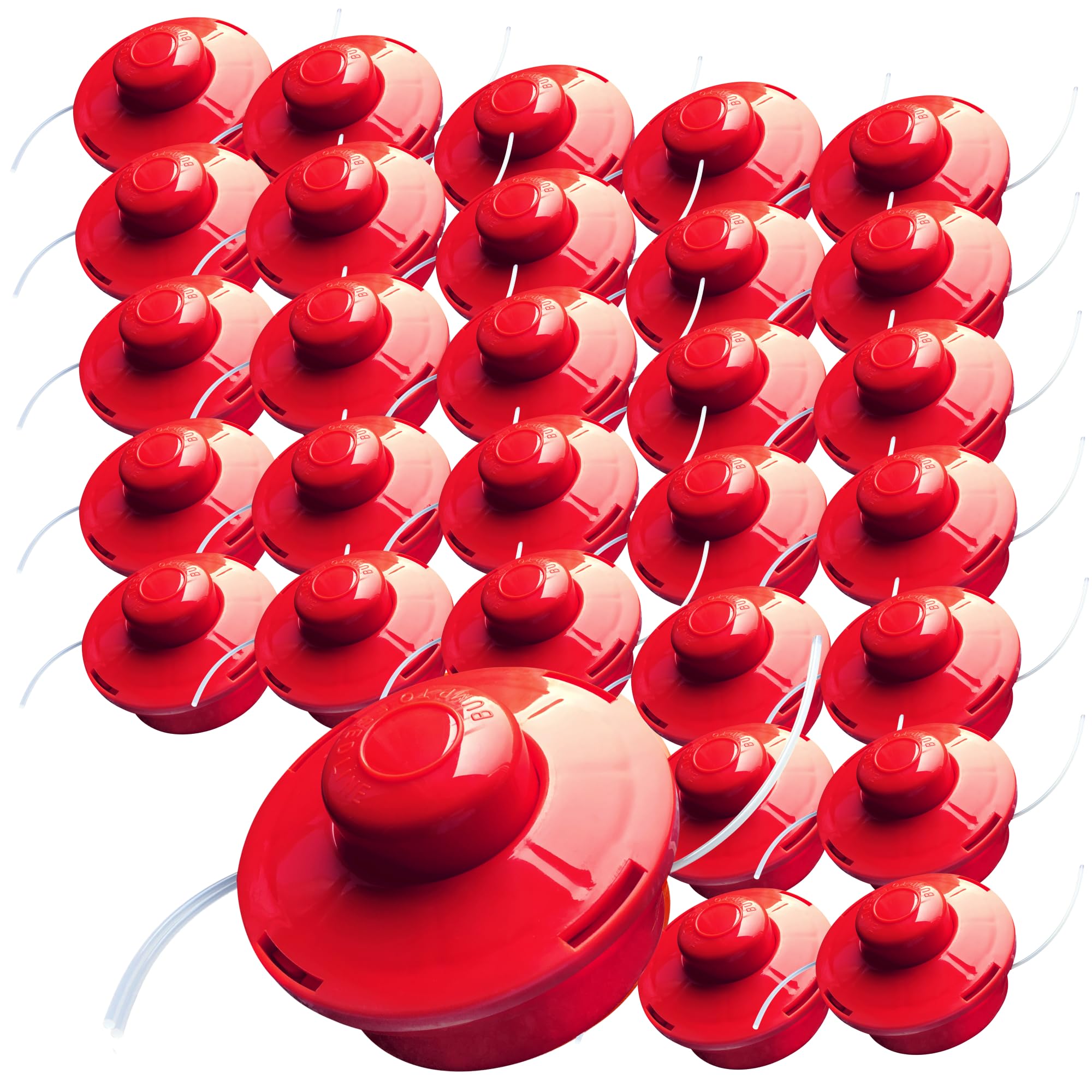 Nemaxx® FS2 Tap & Go Testina a Filo (Testina per decespugliatore) – Sistema semiautomatico Doppio Filo – per decespugliatore – M10 x 1,25 Filettatura Sinistra – 2 mm – Ø 380 mm – Rosso (30 Pezzi)