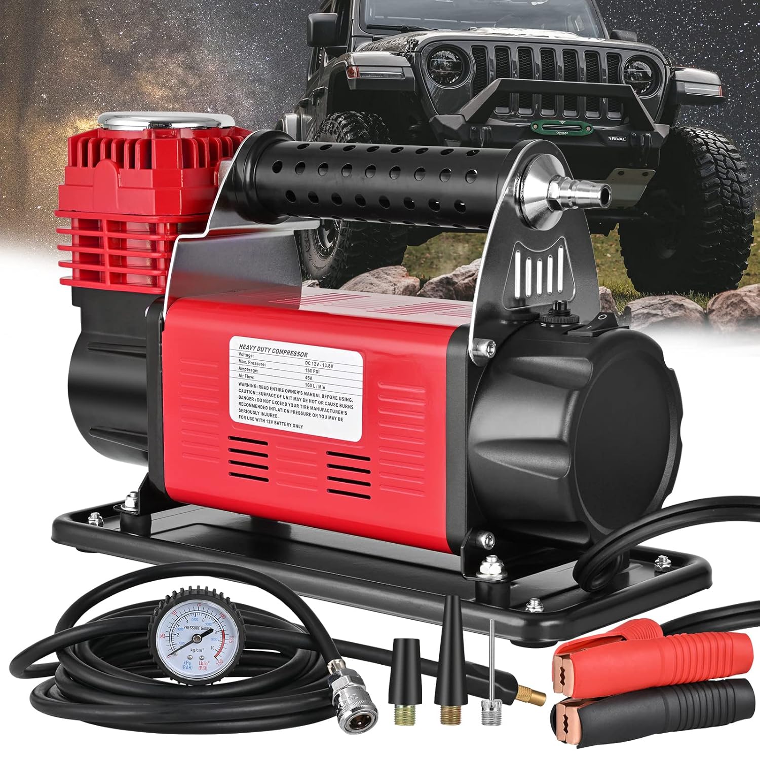 TIRYIUOU Air Compressor Tire Inflator Max. 150PSI 12V DC Portable Car