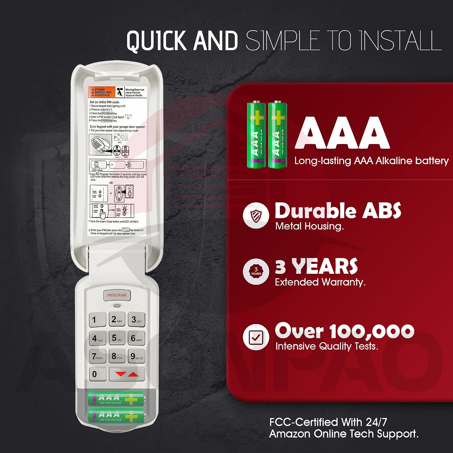 ASONPAO GK-R for Wireless Genie Garage Door Opener Keypad, Replacement for All Intellicode Genie Garage Door Opener