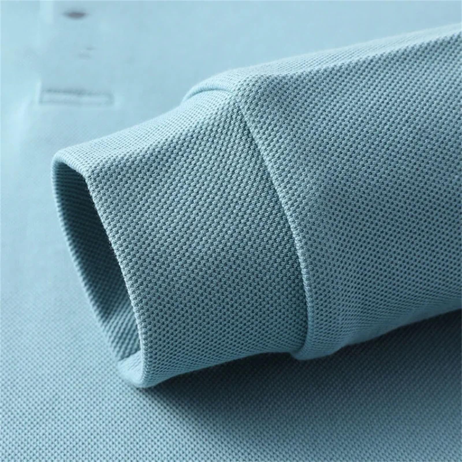 Herren-Poloshirt aus reiner Baumwolle, Freizeit, langärmelig, atmungsaktiv, Revers, T-Shirt, perfekt für Golf und Sport