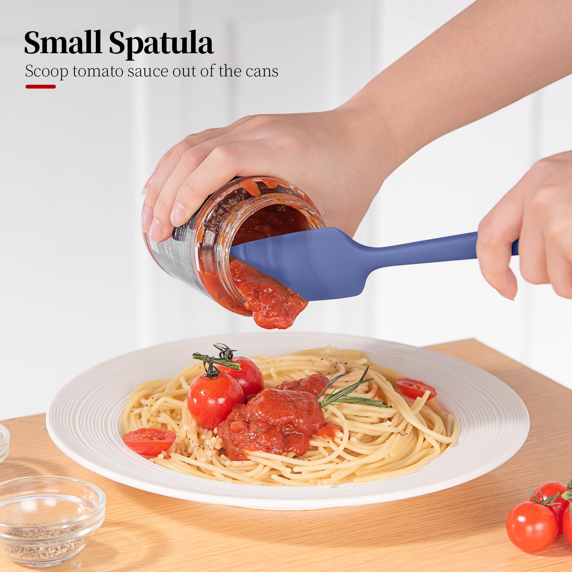 Set di 4 spatole in silicone resistente al calore, 600ºF, raschietto da forno ad alta temperatura, antiaderente, senza BPA, per miscelare, piegare e raschiare senza soluzione di continuità,