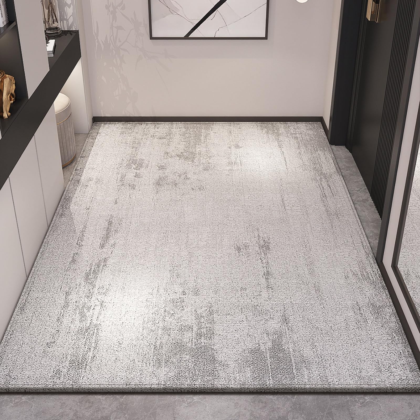 Paillasson extérieur entrée 90x150 cm gris clair et lavable