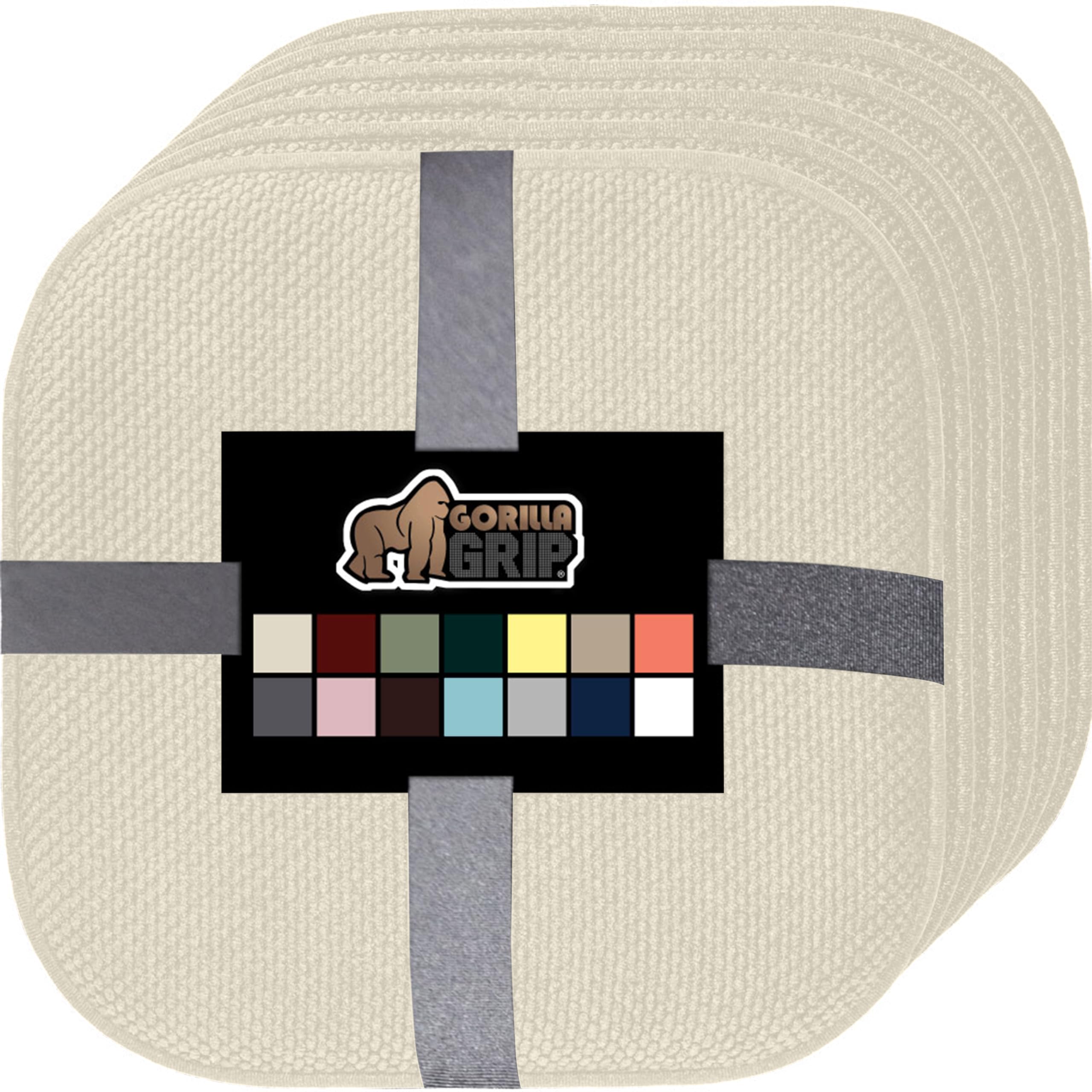 Gorilla Grip Memory Foam Chair Cushions, Comfortable Pads for Dining Room, Kitchen Table, Office Chairs, Stay in Place Backing, Comfortable Microfiber Seat Pad Cushion, Set of 6, 16x16, Cream