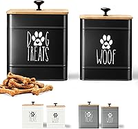 Vista 1 de PERFNIQUE Dog Treat Container, Airtight Dog Treat Jar Set of 2, Dog Cookie Jar for kitchen Counter, Pet Treat Container, Dog Treat Canister and Black
