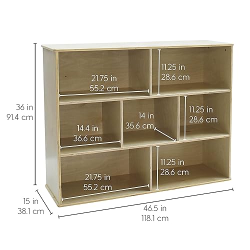 Miniatura 12 de FDP - Estantería para sala de juegos y aula, organizador de almacenamiento de cubos de abedul y estantería de aula, muebles Montessori