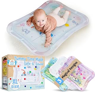 Premium Water Play Mat XXL – Award-Winning Inflatable Tummy Time Water Mat – Sensory & Motor Development Designed by Professional Educators – Certified 100% Baby-Safe Materials