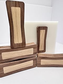 Walnut and White Ash Wood Bow Tie Inlays with Router Template, Unfinished, 5 Pack 4 x 1.48 x .75 inches