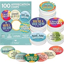 T MARIE 100 Mini Bulk Appreciation Gifts - 2.25&rdquo; Token of Appreciation Chips for Employee Appreciation Week, Staff, Nurses, Teachers, Students and More - Share Kindness, Recognition and Motivation