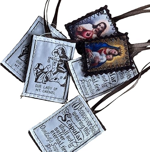 Miniatura 2 de Escapularios católicos, paquete de 3 collares católicos a granel de Escapulario de Nuestra Señora del Monte Carmelo, Escapularios Católicos