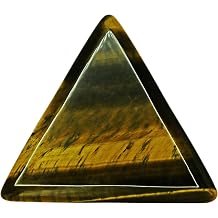 Yellow Tigers Eye Stone Guitar Or Bass Pick - 3.0 mm Ultra Heavy Gauge - 355 Large Triangle Shape - Specialty Handmade Gemstone Exotic Plectrum - 3 Pack