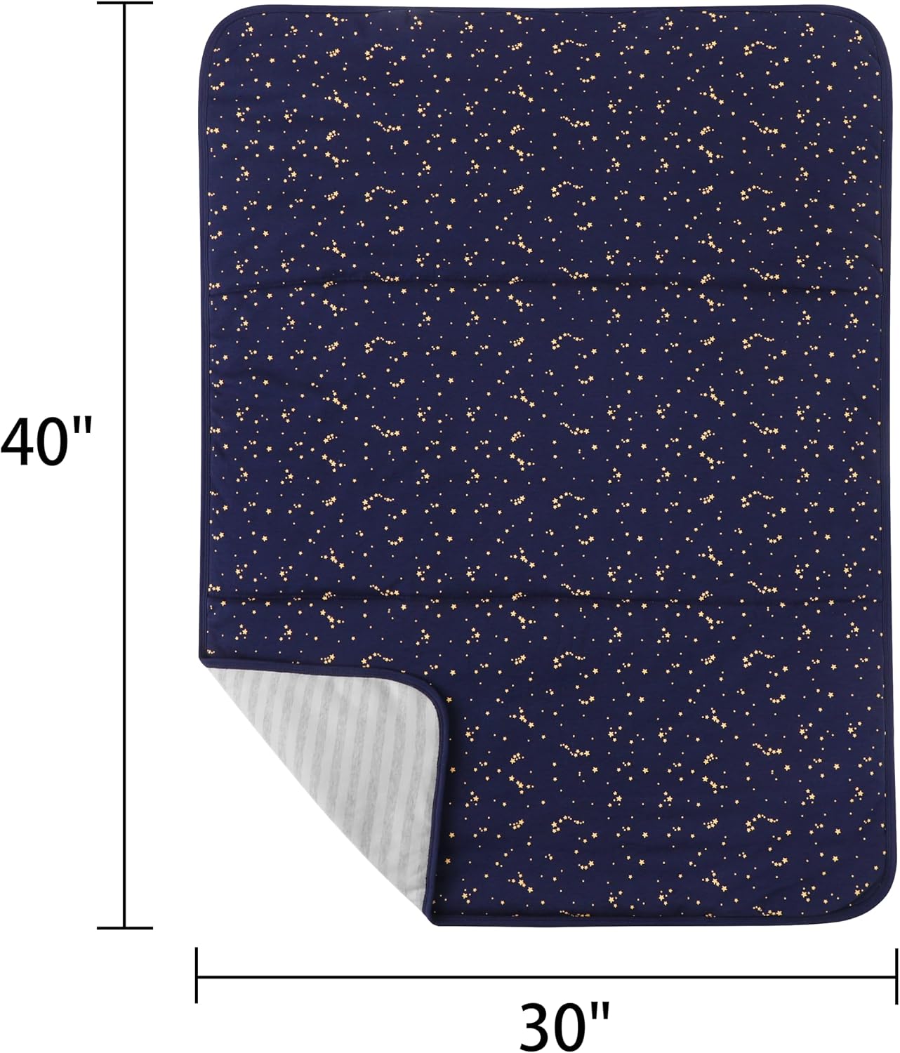 Owlivia Premium Organic Cotton Baby Blanket, Neutral Toddler Blanket with Soft Polyester Fill – Reversible Baby Infant Quilt 30"x40", Crib & Stroller Blanket(Starry Sky)