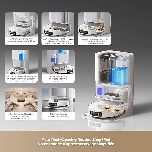 Miniatura 5 de DREAME L40s Ultra AE Robot Aspirador y Trapeador Combo, succión de 19,000 Pa, caja de polvo de vaciado automático, trapeador flexible y tabla de