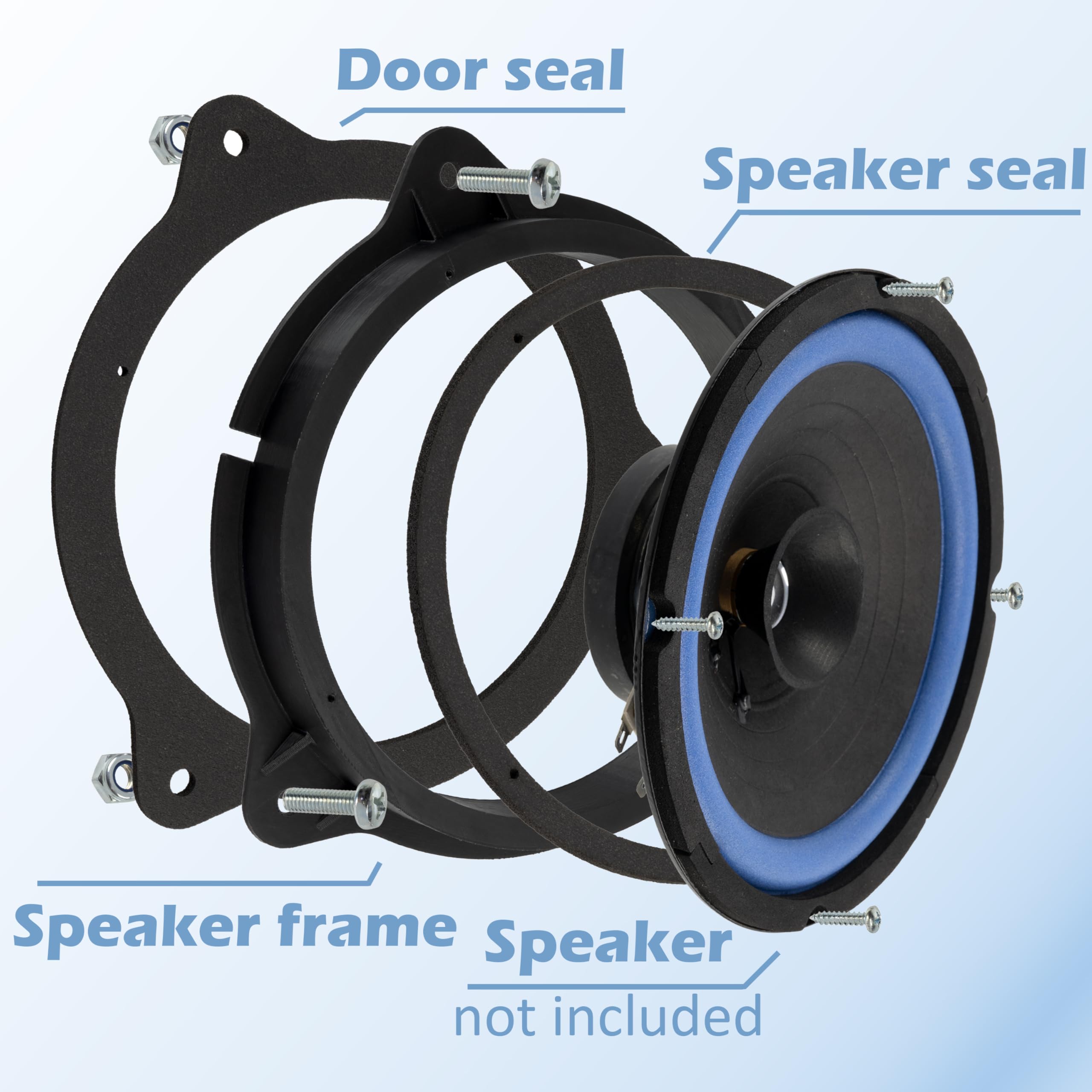 AERZETIX | Juego de 2 adaptadores para altavoces Ø165 mm en plástico ABS | compatible con Dacia Sandero II SD/Stepway, Nissan Qashqai I (J10), Renault Captur I (J87), Scenic IV J97, Seat Leon III (5F)