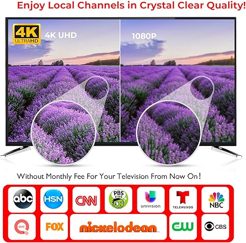 Miniatura 3 de Antena de TV digital HD amplificada para interiores larga de 380+ millas de alcance de 4K 1080p Fire Stick y todos los televisores al aire libre