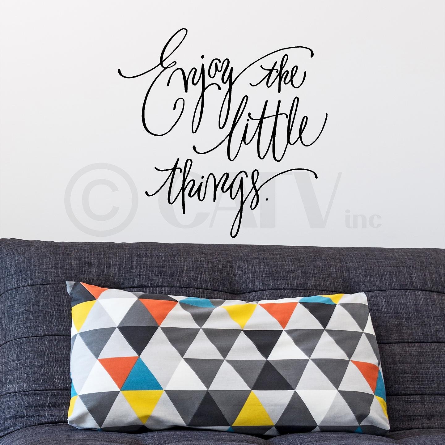 Enjoy the Little Things Vinyl Lettering Wall Decal Sticker (Style A 12.5